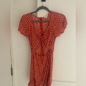 Red dress with flowers from pacsun